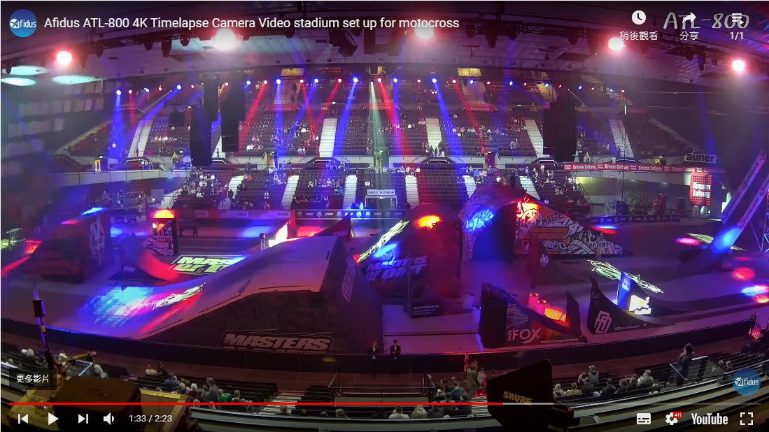 Load video: Afidus ATL-800 4K Timelapse Camera Video stadium set up for motocross